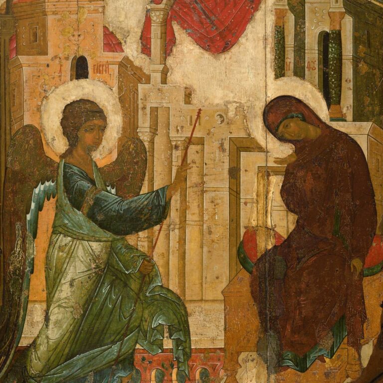 Annunciation_from_Vasilyevskiy_chin_(1408,_Tretyakov_gallery)