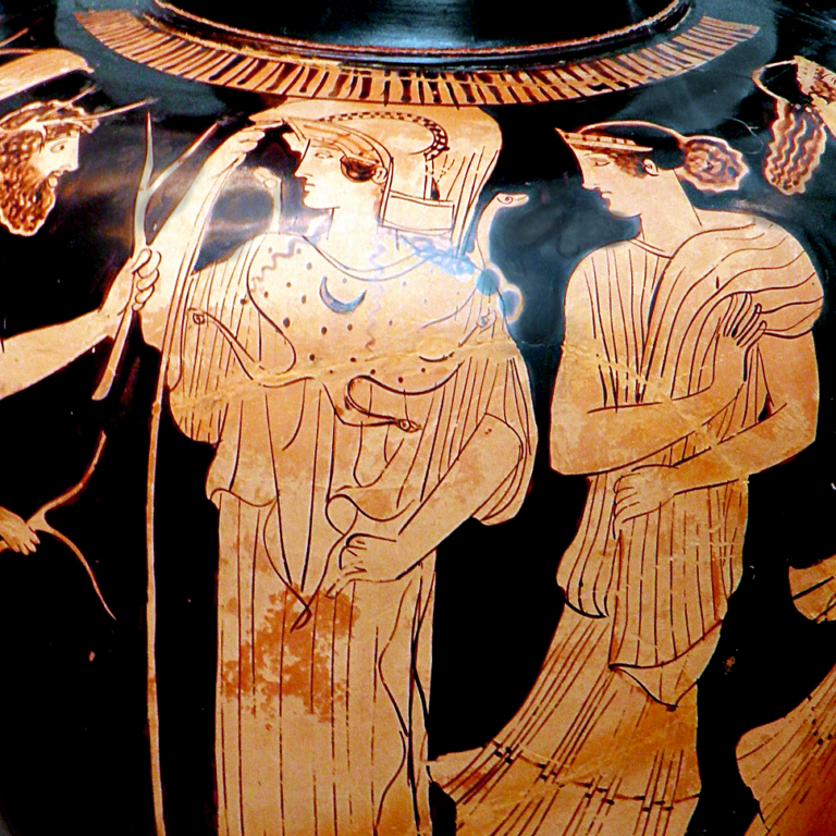 Odysseus_and_Athena_at_the_meeting_with_Nausicaa,_Attic_red-figured_amphora_from_Vulci,_440_BC,_Staatliche_Antikensammlungen,_Munich_(8957437815)_cropped_glare_reduced_white_bg